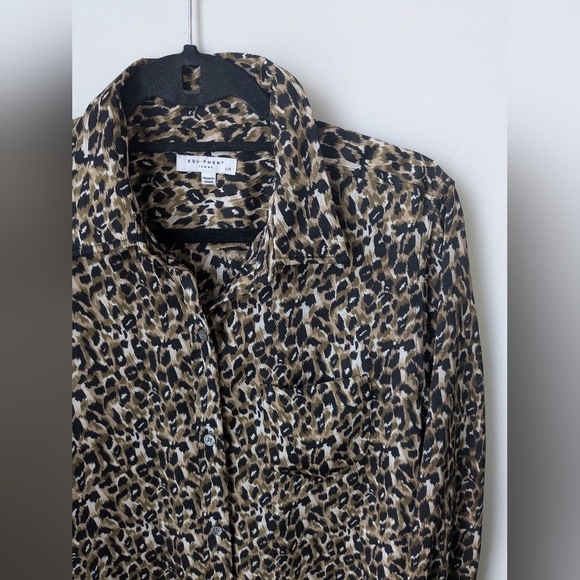 Equipment Femme Leopard Print Abstract Blouse - Size L - Picture 2 of 7